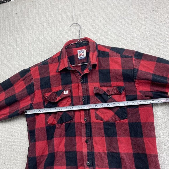 Big Bill Men Plaid Brawny Red Work Flannel Shirt Heavyweight Made In Canada Read - Picture 7 of 14